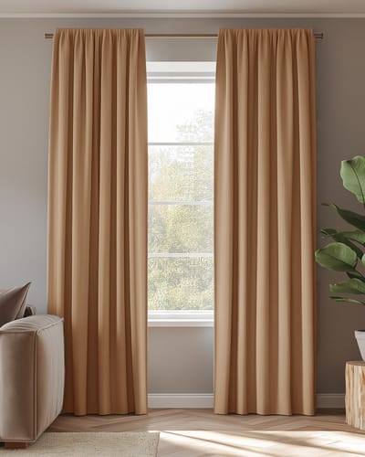 HOOMstyle Kant en Klaar gordijn met haakjes Amber - Verduisterend - Met Plooiband - 140x270cm - Terra / Roest