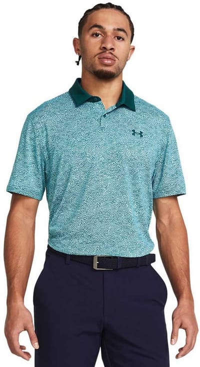 Under Armour Golf Tee To Green Printed Korte Mouw Poloshirt Blauw S Man