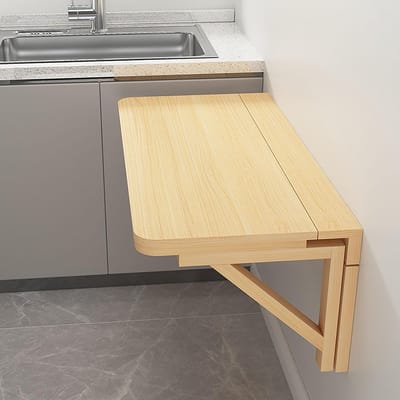 Klaptafel aan muur - Inklapbaar bureau - Thuiswerken eettafel - Massief hout ontwerp - 80x50cm