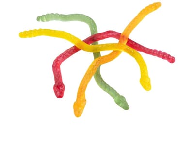 7-Stick Jelly snakes - slangen snoep 1kg - HALAL - met rundergelatine