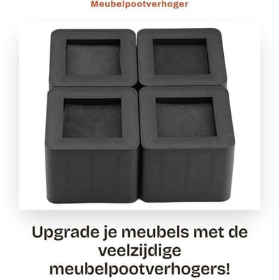 Dailygoods- Meubelpootverhoger 4 stuks - Bedverhogers 10,5 x 10,5 x 8,5 cm - Antislip - Gewichtscapaciteit 100 kg - Hoogwaardig kunststof - Verhoogt opbergruimte - Bedverhoger
