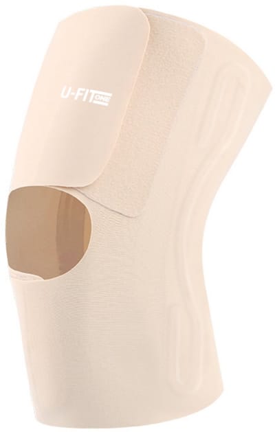 U Fit One 1 Stuk Dunne Knie Brace - Kniebeschermers - Knieband - Knee Support & Bandage - Sportbrace - Maat S - Beige