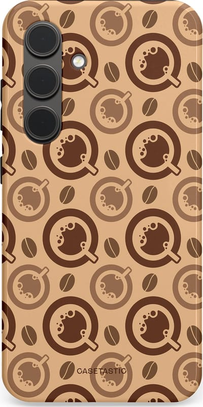 Casetastic Hoesje Geschikt voor Samsung S24 - Stijlvolle Beschermende Duo-layer Case - Cappuccino Ontwerp