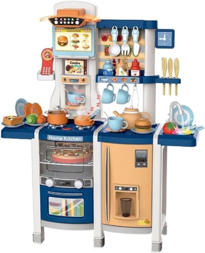 Coemo Susi Kinderkeuken – Realistische speelkeuken met 65 accessoires, licht- en geluidseffecten, en een waterpomp. Perfect voor creatief en educatief speelplezier vanaf 3 jaar - Rood
