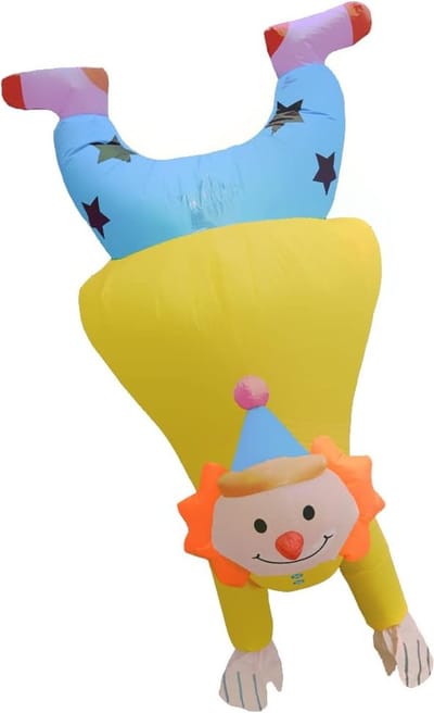 KIMU® Opblaas Kostuum Clown Handstand - Opblaasbaar Pak - Clownspak Mascotte Opblaaspak - Opblaasbare Nar Volwassenen Dames Heren Festival