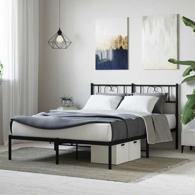 Bedframe Metaal - Bedbodem Frame - Slaapkamer Organisatie - Robuuste Constructie - 160 x 200 cm - Zwart