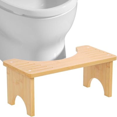 Toiletkruk Bamboe - Badkamer Kruk - Natuurlijke Ontlasting - Antislip Stabiliteit - 40x20x17 cm - Houtkleur