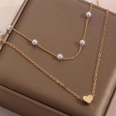 Nivard Ketting - Dames - Staal - Nep zilver - Met Hanger - Nep Goud
