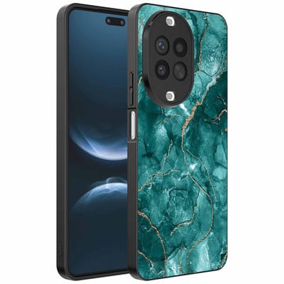 Geschikt voor Huawei Nova 14 Pro Telefoonhoesje met marmer opdruk - TPU backcover case marble design - Goud Groen - Smartphonica geschikt voor Huawei Nova 14 Pro