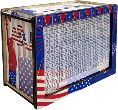 Houten Spaarpot - Geldkist - Geld Besparen - Met Teller - 20x15x4 cm - Houtkleur