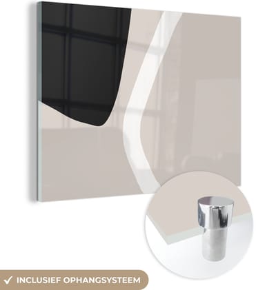 MuchoWow® Glasschilderij 120x90 cm - Schilderij acrylglas - Pastel - Minimalisme - Vormen - Foto op glas - Schilderijen