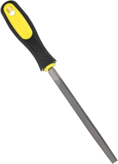 Driehoekige Metalen Vijl 15.5 cm, Hoogwaardig Staal, Diamant Vijl met PVC Handvat voor Hout, Metaal en Keramiek, Ideaal voor DIY en Modelleren