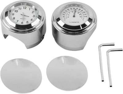 Waterdicht Motorfiets Stuurhorloge en Thermometer voor 22-25 mm Stuurdiameter