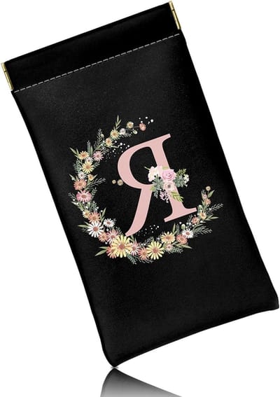 Bril Lenzenvloeistof Zonnebril Case Pouch Eerste Letter Zacht PU Leer Leuke Esthetische Met Reinigingsdoek Vrouwen - ShopVlot