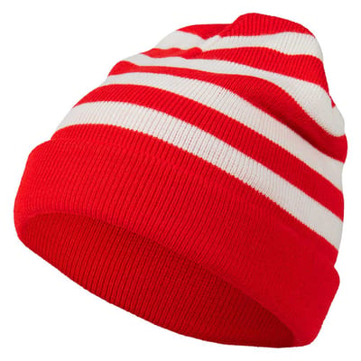 Apollo - Feest beanie rood-wit - One size - Muts heren - Muts dames - Muts carnaval - Warme muts - Carnavalsmuts Roosendaal - Beanie heren - Beanie muts heren - Muts PSV