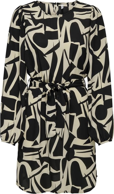ONLY ONLHELENA LIFE L/S BELT DRESS PTM Dames Jurk - Maat XS