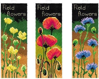 Borduurpakket Orchidea - boekenleggers - WILD FLOWERS - kunststof stramien - 8705