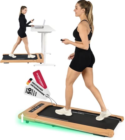 CHRISTOPEIT Walking Pad 4.2 – ultradunne loopband (11 cm), tot 6 km/u, 7 programma's, LED-display, afstandsbediening, Bluetooth, hartslagmeting, compatibel met Kinomap/Zwift/Fithome, tot 120 kg, ruimtebesparend