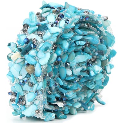 1m DIY Glanzende Kleurrijke Stenen Trim Lint Decoratie Accessoire Ambachten Naaien Jurk Decor(#05) blue
