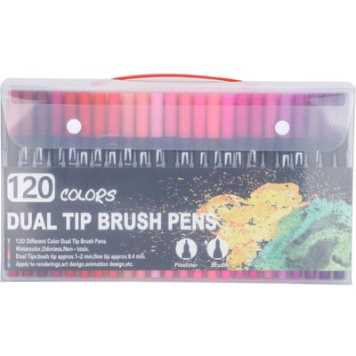 Ensemble de 120 marqueurs aquarelles à double pointe, couleurs vives et éclatantes pour la peinture gray