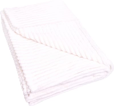 QUVIO Beige plaid – Grote deken polyester – Polyester deken – Dekentje bank – Denken voor bank – 200x230cm – Beige