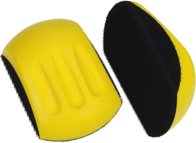 Allecto - Haak en Lus Schuur Muis Blok - Ergonomisch Schuurblok - Geel - Voor DIY Huis Kunst en Houtbewerking - 2 Pak - Comfortabel in Gebruik