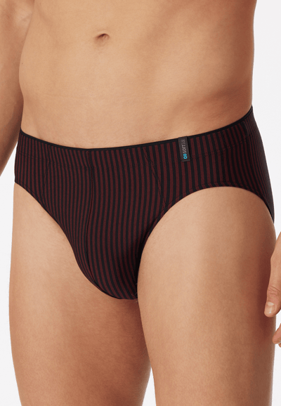 SCHIESSER Long Life Soft slip (1-pack) - heren supermini rood-zwart gestreept