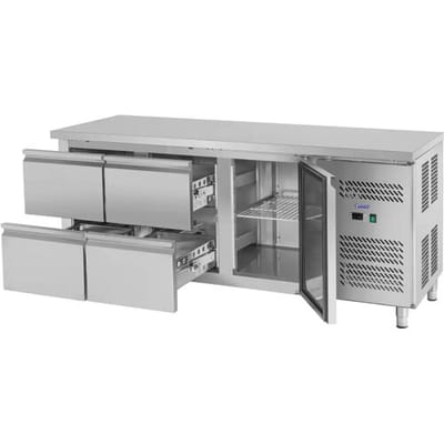 Royal Catering Koelwerkbank - 403 L - 1 compartiment - 4 lades - 179,5 x 71 cm - Klasse B - roestvrij staal - Royal 10010929