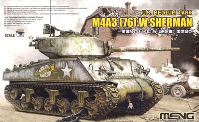 Meng Model Modelbouwpakket Militaire voertuigen - MENG TS043 U.S. Medium Tank M4A3 [76]W Sherman Plastic - 1:35 - Modelbouw
