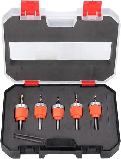 Set van 5 Conische Houtboorbits met Diepte-instelling en Inbussleutel voor Houtschroeven, 2.8/3/3.2/3.5/4mm - Perfect voor Houtbewerking en Klussen