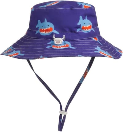 Kinder Zonnehoed - Zomer Mutsen - Bescherming Tegen Zon - Verstelbare Kinband - 54x44 cm - Blauw