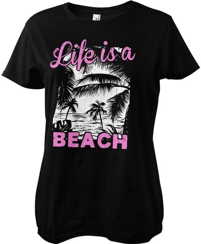 Hybris Dames-T-shirt 'Life Is A Beach Girly'