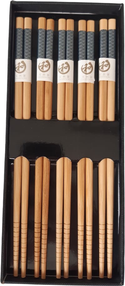 Chopsticks - Eetstokjes - Bamboe - 5 paar - 22,5cm - Sushi giftset