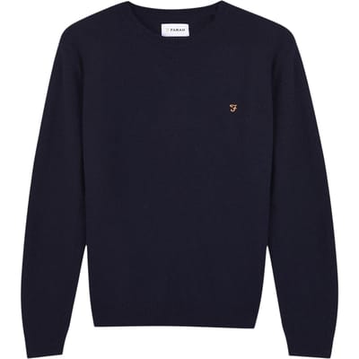 Farah Katoenen sweater met logo voor heren (Echte marine)