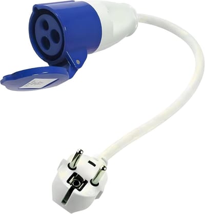 Stroomkabel Omvormer - Camping Aansluiting - Voertuig Laden - Waterbestendig Ontwerp - 16A 230V - Blauw