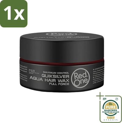 1 x Red One - Haarwax - Quicksilver - Aqua Hair Wax - Voor Sterke Hold & Glans - 150 ml- Haarwax - Hold - Glans - Waterbasis - Restyling