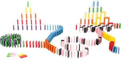 Domino stenen Don Domino 10-kleurenmix (250 stuks) + opbergemmer