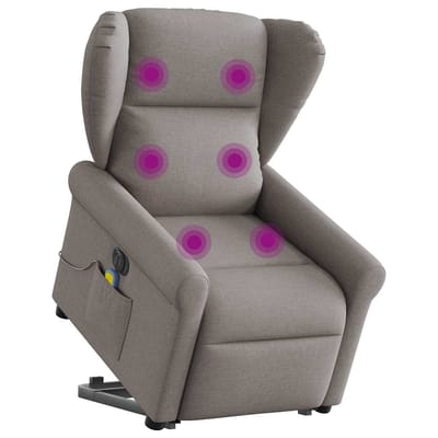 vidaXL - Sta-op-massagestoel - elektrisch - verstelbaar - stof - taupe
