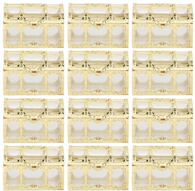 Dailygoods- Snoepdozen Goud - Schatkist/ Geschenkdozen - 12 Stuks - Decoratie Bruiloft/Feest - PS Materiaal - 7x5x5 cm - Giftboxes