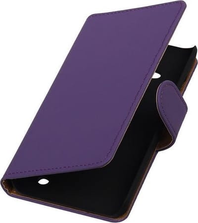 Paars Effen Booktype Microsoft Lumia 550 Wallet Cover Hoesje