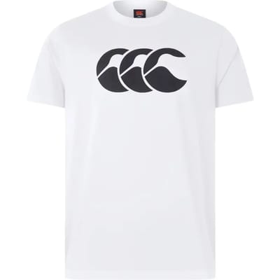 Canterbury T-shirt heren wit zwart - Logo rugby sportkleding L.