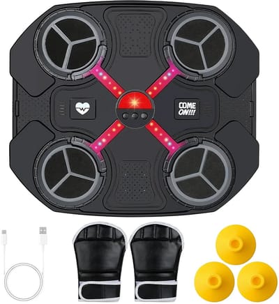 Boxing Machine - Boksmachine met Muziek - 3 Training Modussen - Inclusief Bokshandschoenen - Volwassenen en Kinderen