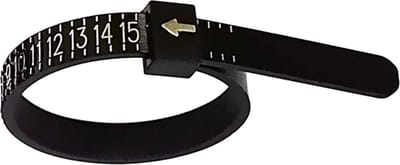 Fako Bijoux® - Ringmaat Meter - Ring Vinger Meetgereedschap - US Maatvoering - Zwart