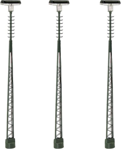 3-delige Model Spoorverlichting Set, H0 Modelverlichting voor Layouts, 143mm Raillampen