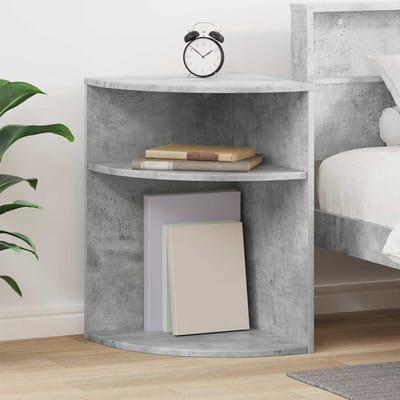 vidaXL - Bijzettafel - Beton - Grijs - 39,7 - x - 39,7 - x - 60 - cm - Bewerkt - hout