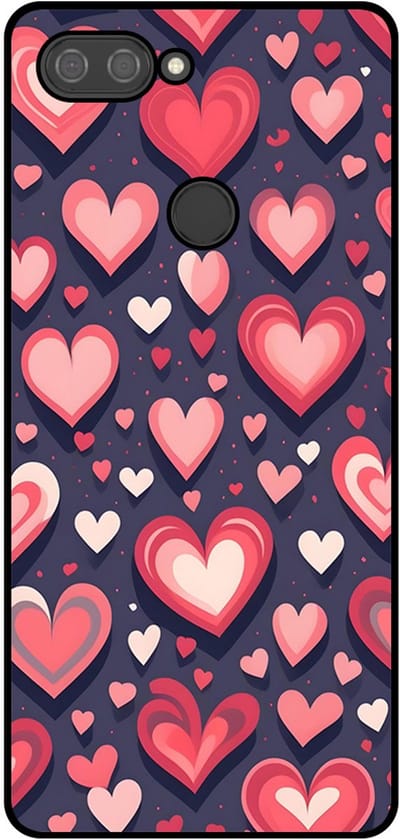 Smartphonica Telefoonhoesje Geschikt voor Xiaomi Mi 8 Lite met Hartjes Opdruk - TPU Backcover Case With Heart Design geschikt voor Xiaomi Mi 8 Lite