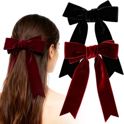 Haarspeld met strik - fluweel - grote strik - perfect voor feesten - ShopVlot