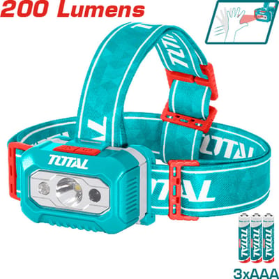 Total Tools Hoofdlamp - Werklamp - 100-200 lumen - Max. 91m straal afstand - IPX4 Regenbestendig -