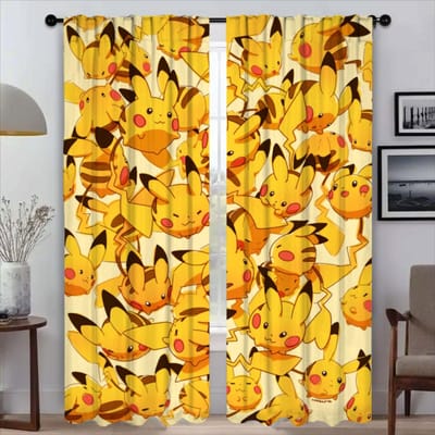 Pocket Monsters Halloween Decoratie Verduisteringsgordijn voor Kamer 2 Panelen Scheidingswand Elegante Kamergordijnen Shades Tule voor Slaapkamer W50xH70cmx2pcs-CL