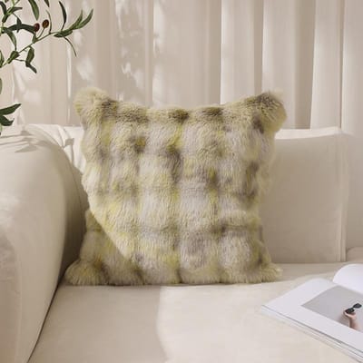 Housse de coussin 30x50/45x45cm en polaire à bulles imitation poil de lapin couleur unie tie-dye peluche pour coussin de canapé de salon 30x50cm